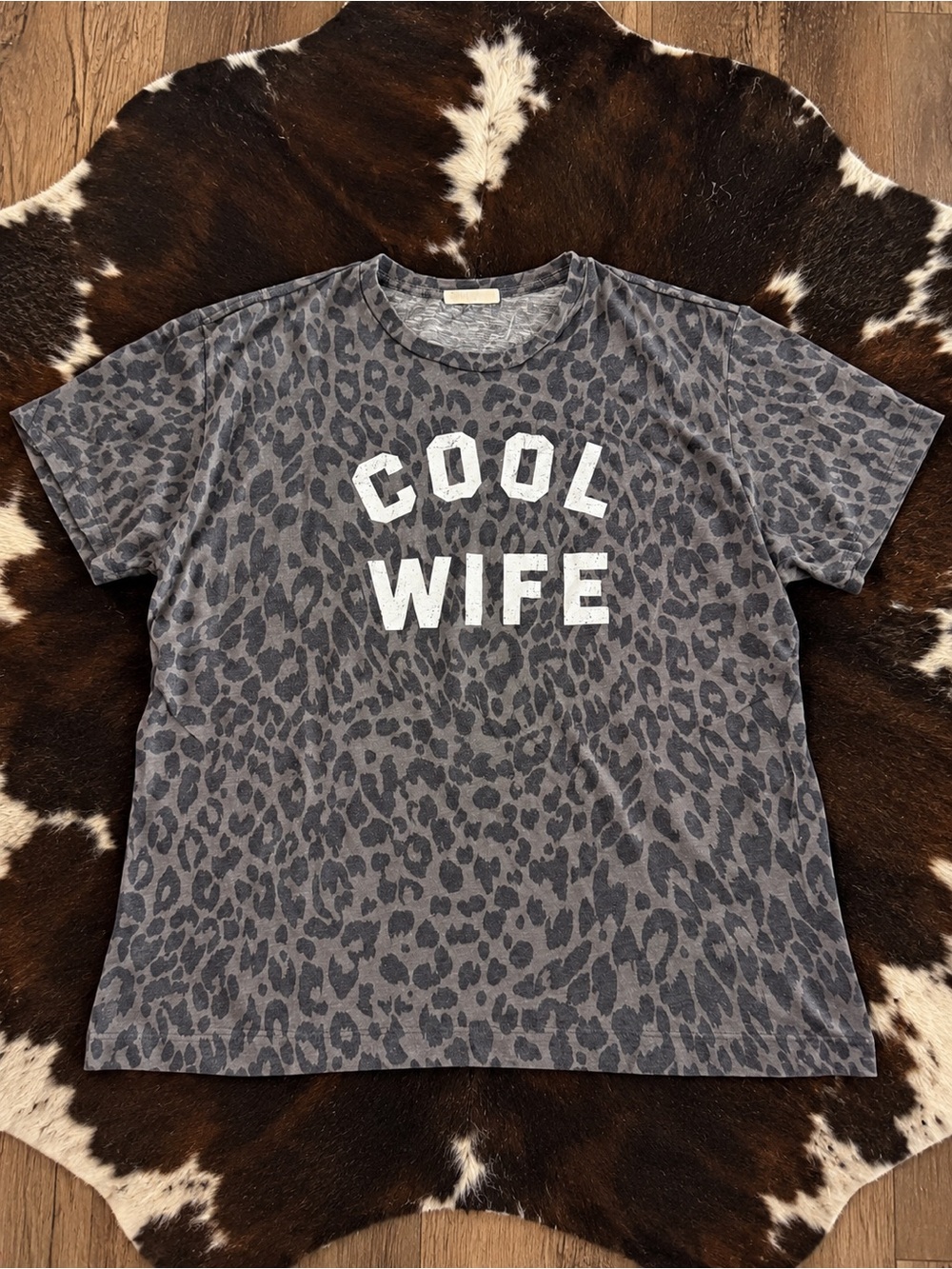 Cool Wife Grey Leopard Print Tee XXL